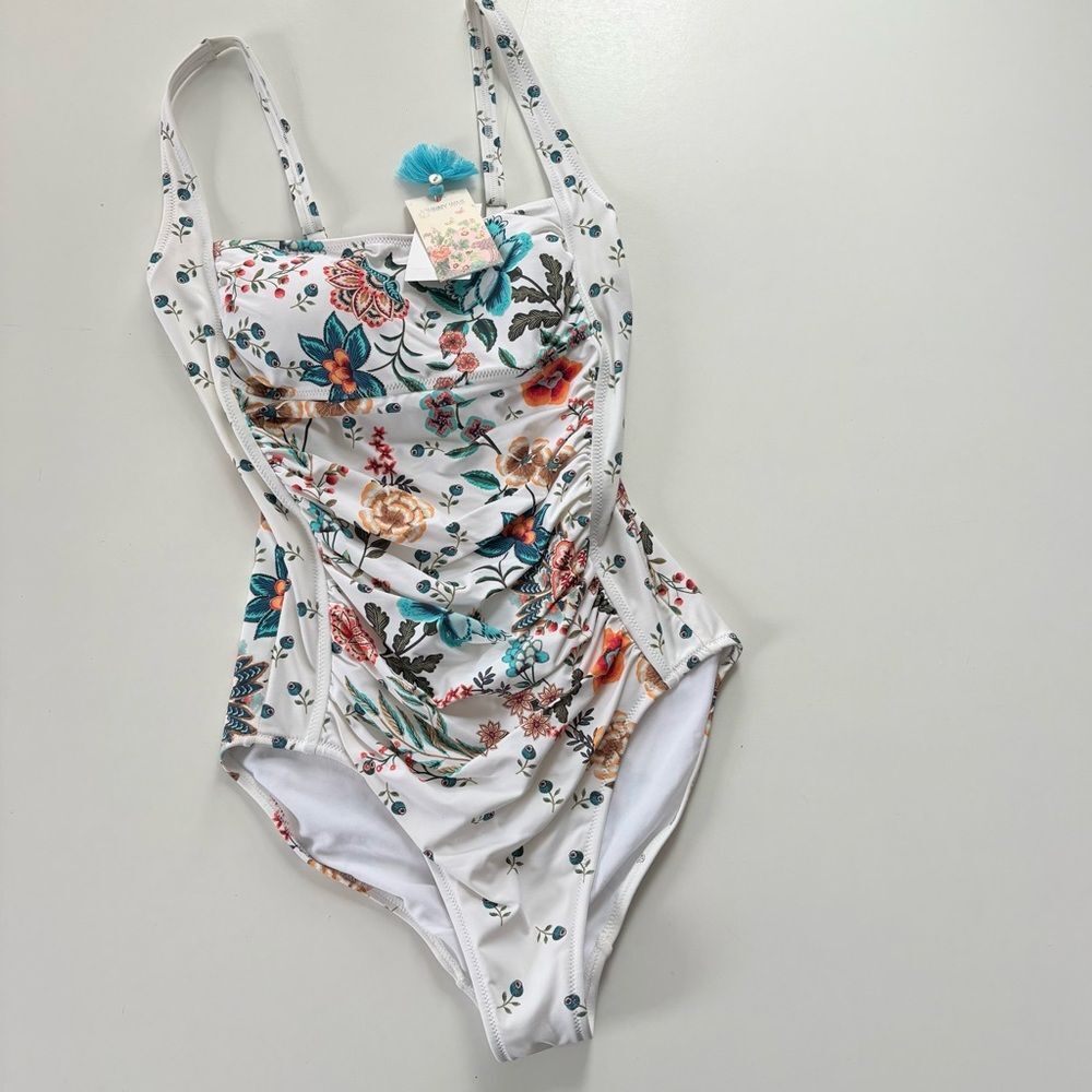 Johnny Was NWT Ardella RUCHED ONE PIECE Small